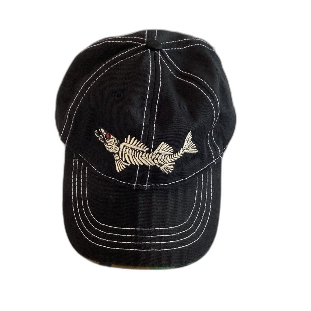 Fish Fossil Skeleton Cap Hat Unisex Adjustable Color Black Baseball Cap